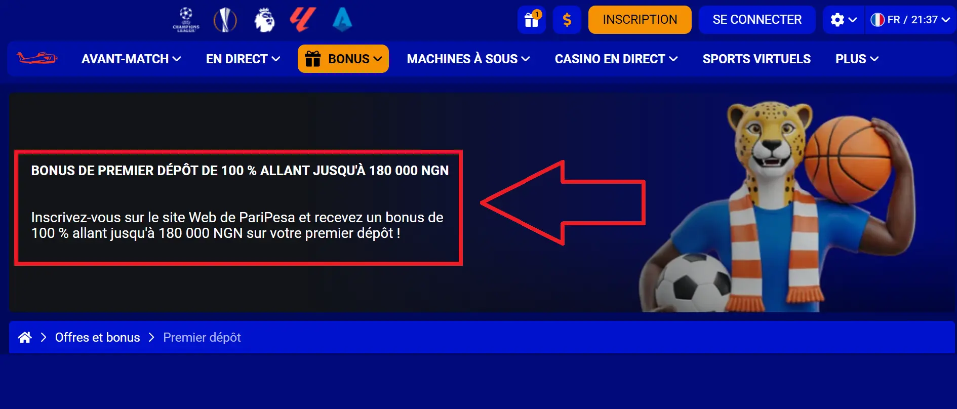 Le Bonus de bienvenue PariPesa Le Bonus de bienvenue PariPesa