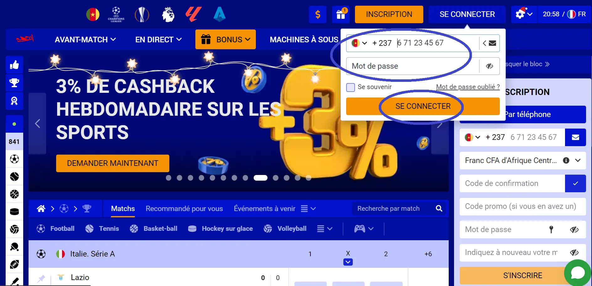 Login to PariPesa pour un compte existant Login to PariPesa pour un compte existant